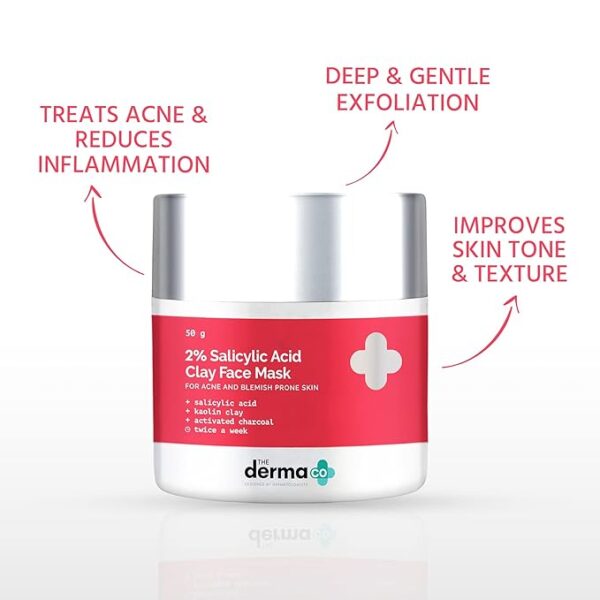 The Derma Co 2 Salicylic Acid Clay Face Mask for Men and Women for Acne Blemish Prone Skin 50 g1