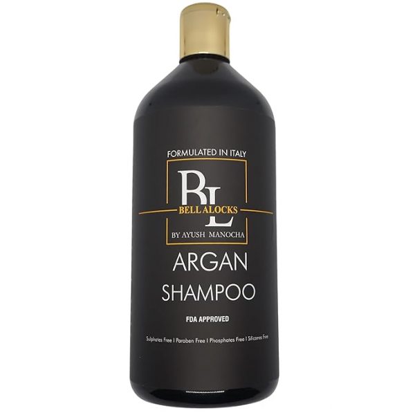 Bellalocks Argan Shampoo 1000ml - Nourishes, Strengthens, Protects,Hydrates | Sulphate-Free | Sodium Chloride-Free | Organic | Non-Toxic | Eco-Friendly | FDA Approved | pH Balanced: 5-5.4