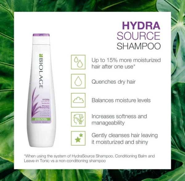 Biolage Hydrasource Shampoo For Hydrates Moisturizes Dry Hair 1000ml 2