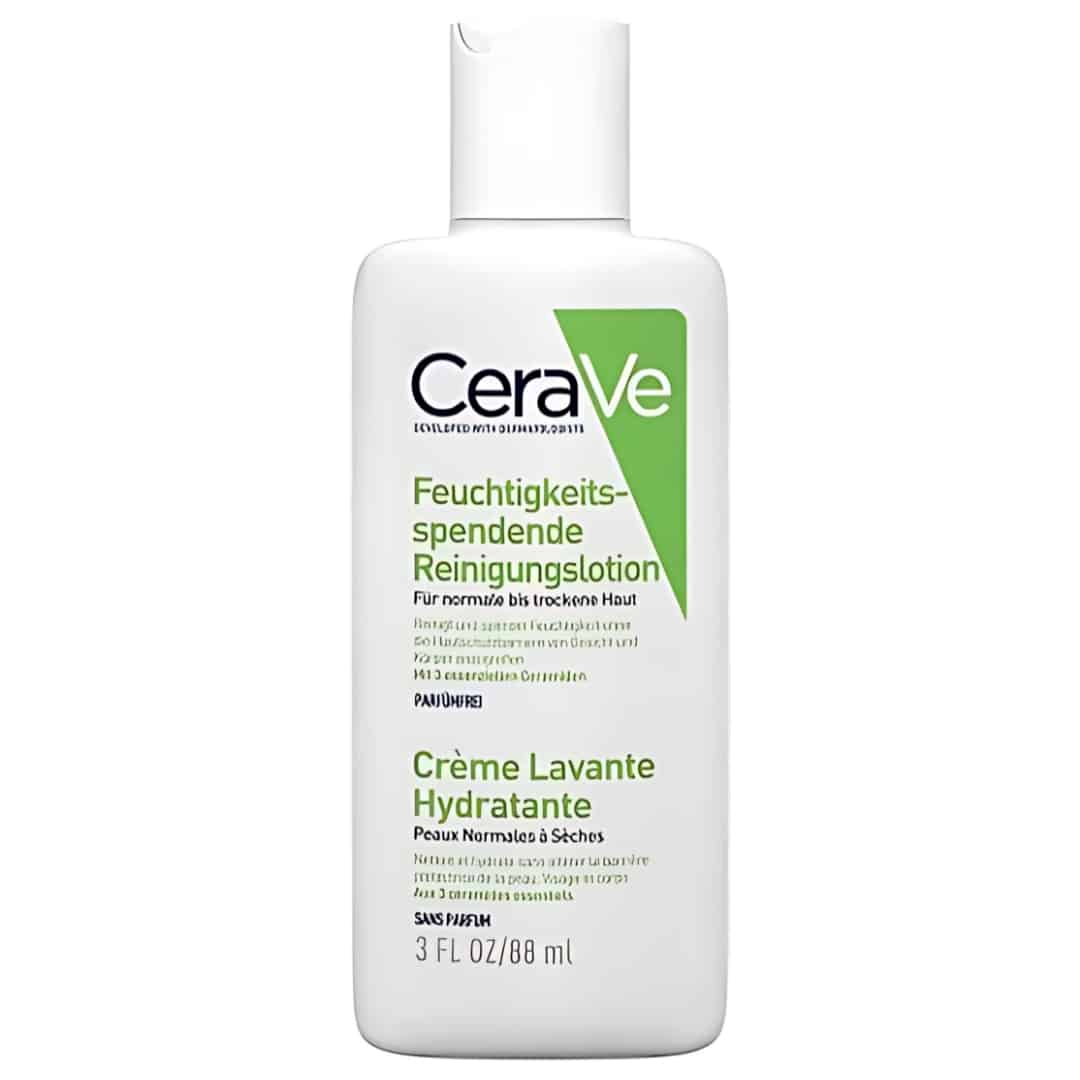 CeraVe Hydrating Cleanser For Normal To Dry Skin (88ml) - Non-Foaming Face Wash with Hyaluronic Acid And Ceramides | Non-Comedogenic, Non-Irritating And Fragrance-Free Cleanser