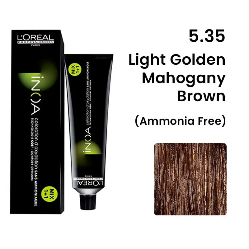 L'Oréal Professionnel Inoa Ammonia Free Hair Color 5.35 Light Golden Mahogany Brown
