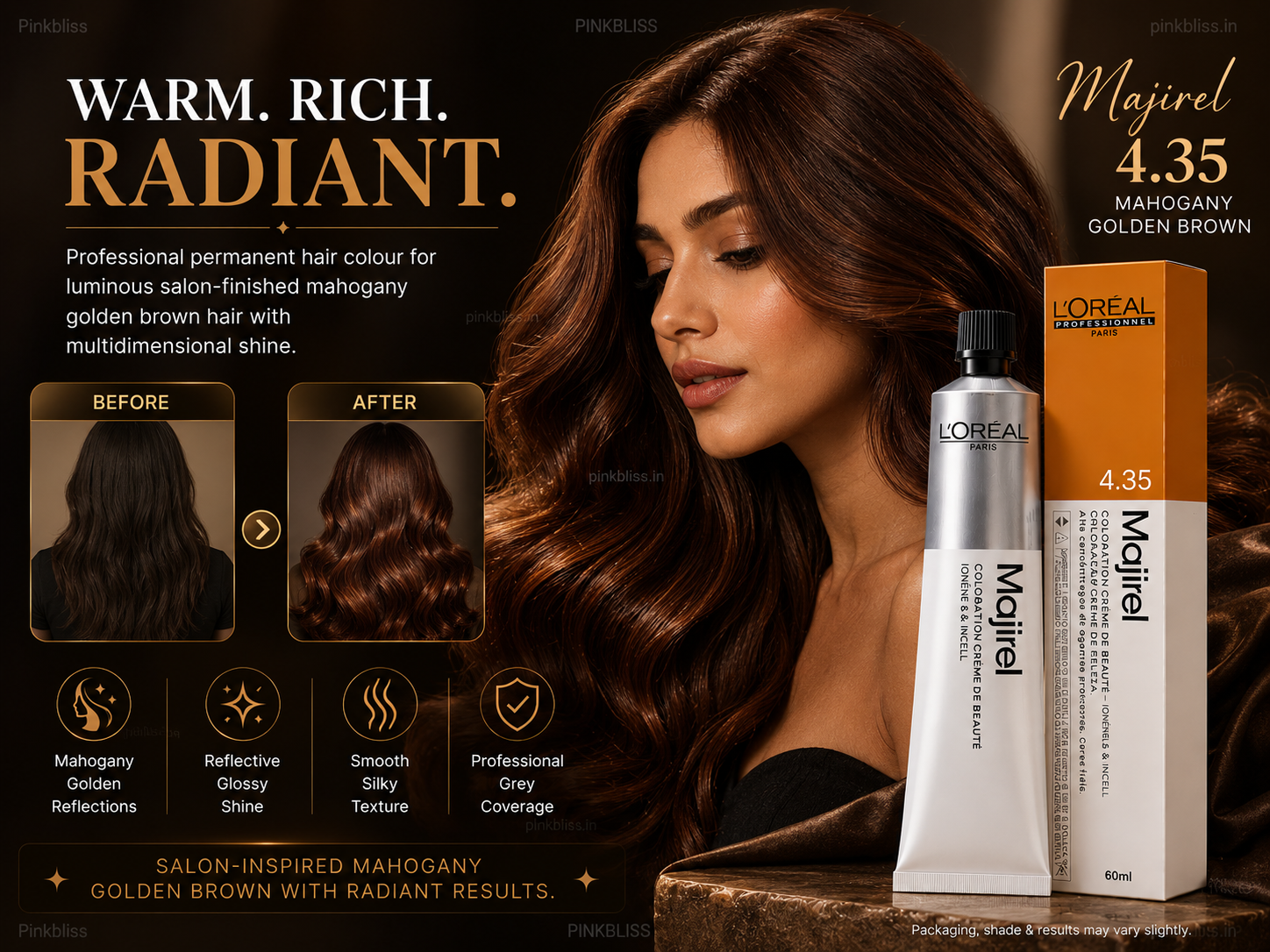 L’Oréal Professionnel Majirel 4.35 (Mahogany Golden Brown )