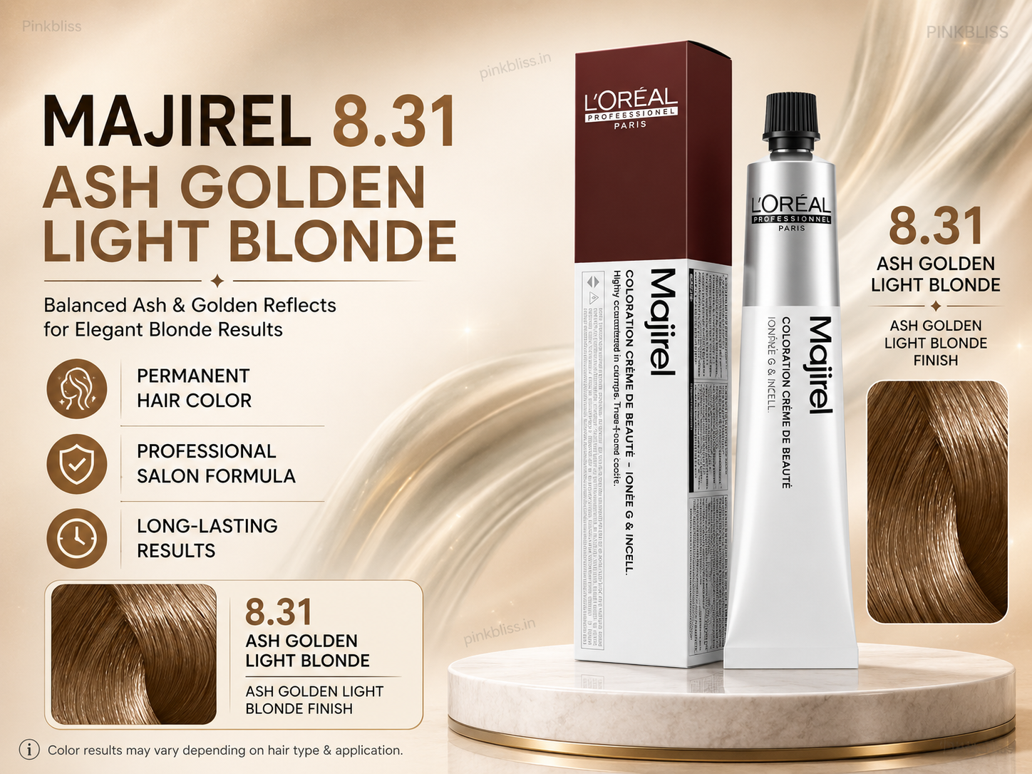 L’Oréal Professionnel Majirel – 8.31 (Ash Golden Light Blonde)
