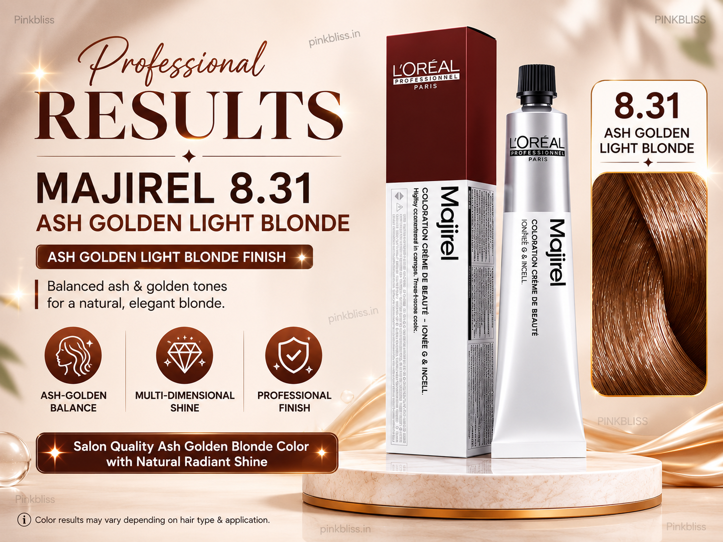 L’Oréal Professionnel Majirel – 8.31 (Ash Golden Light Blonde)