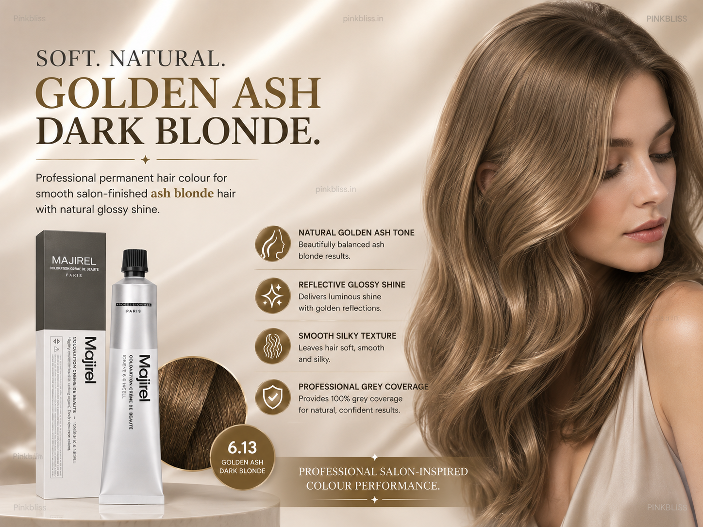 L’oreal Professionnel Majirel – 6.13 (Golden Ash Dark Blonde)