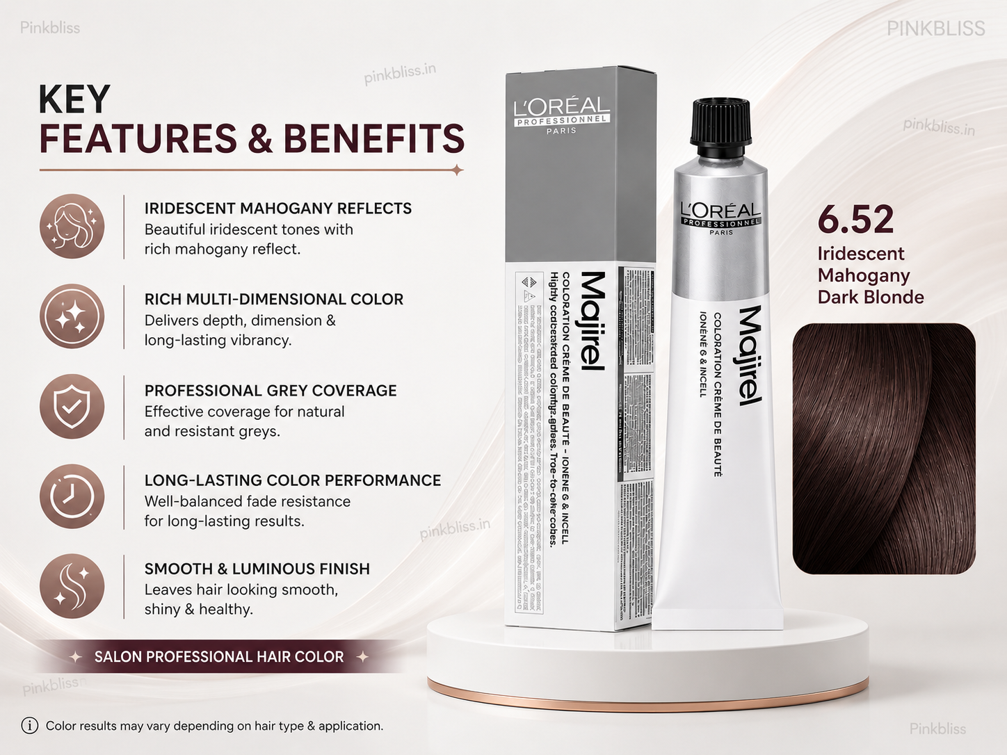 L’oreal Professionnel Majirel – 6.52 (Iridescent Mahogany Dark Blonde)