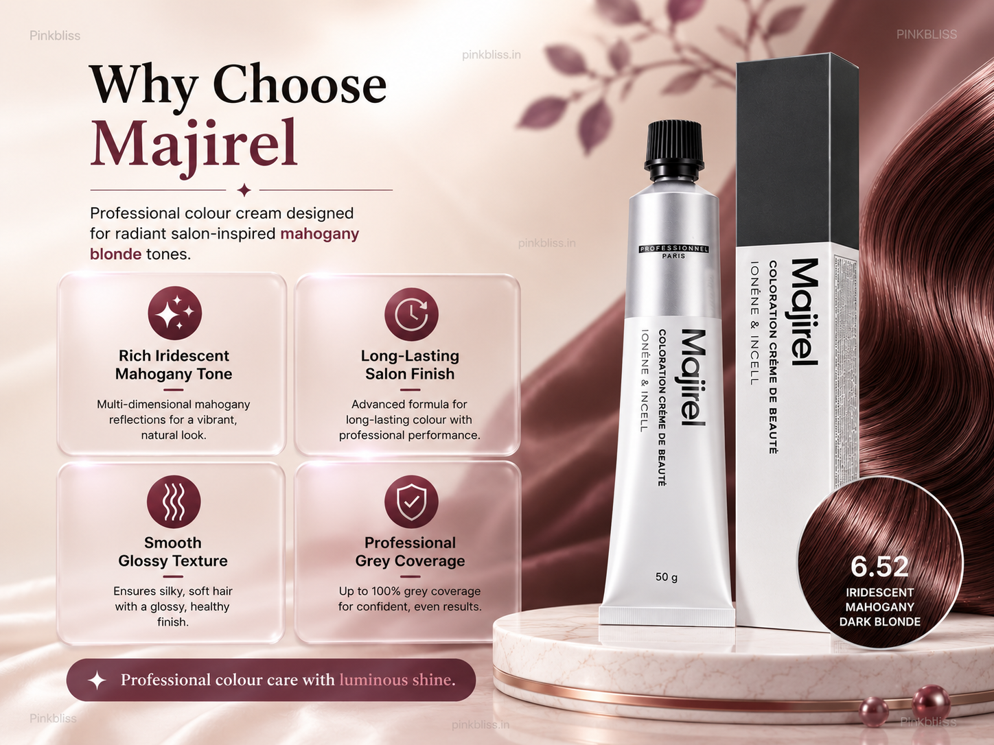 L’oreal Professionnel Majirel – 6.52 (Iridescent Mahogany Dark Blonde)