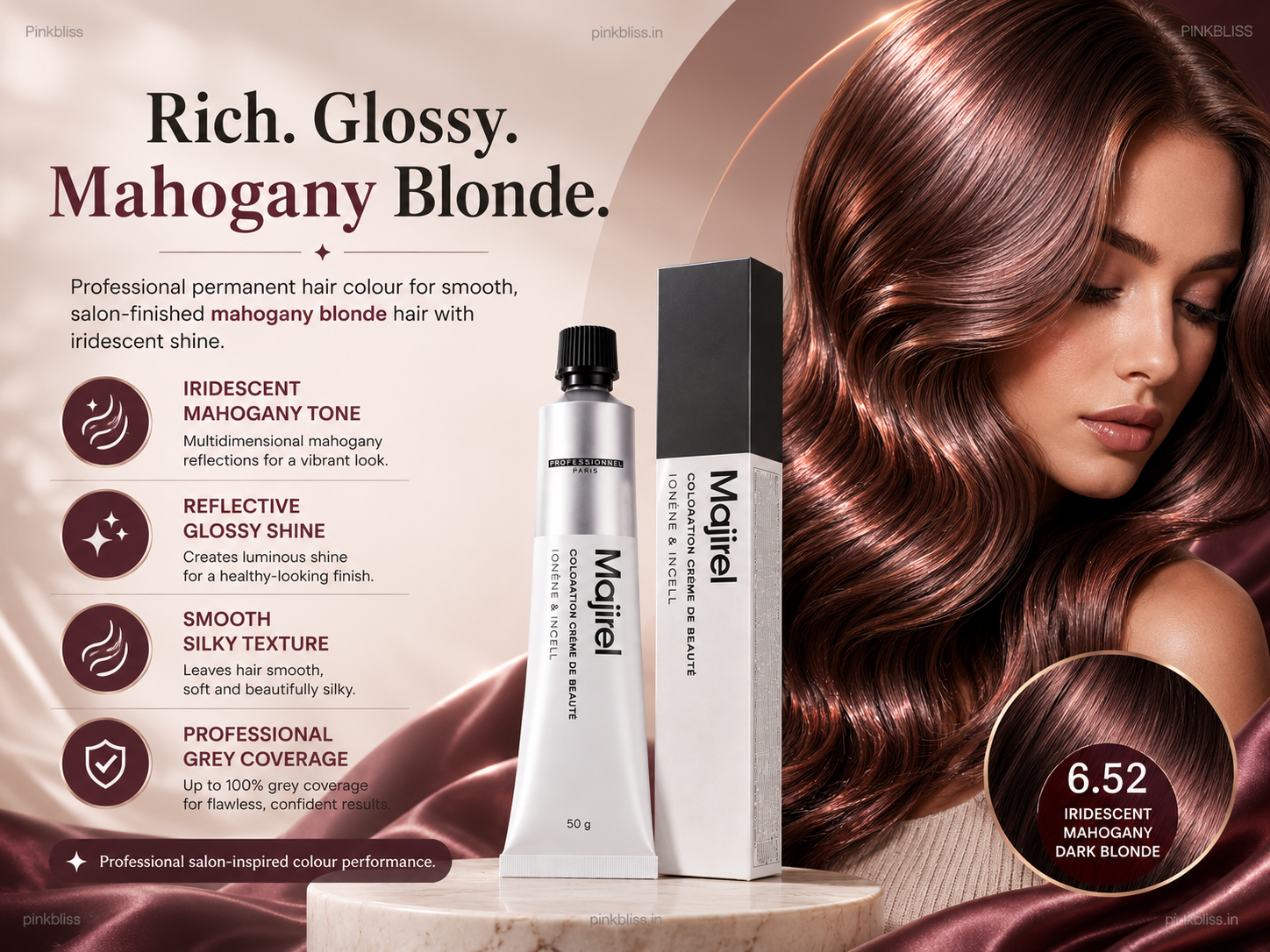L’oreal Professionnel Majirel – 6.52 (Iridescent Mahogany Dark Blonde)