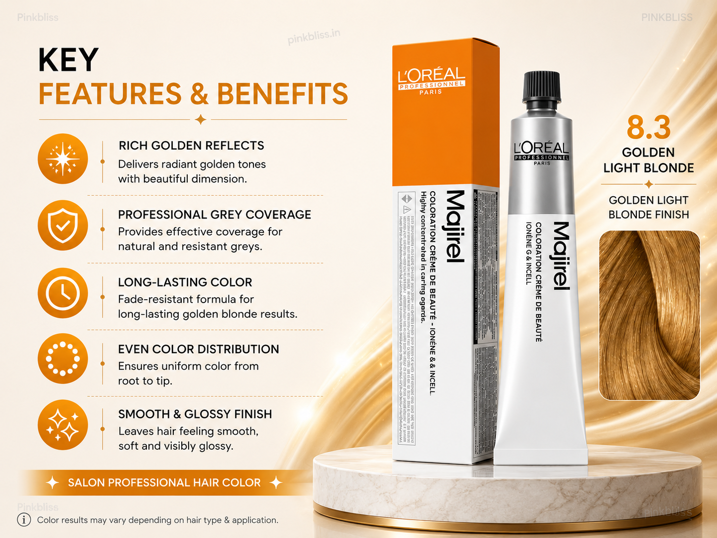 L’oreal Professionnel Majirel – 8.3 (Golden Light Blonde)