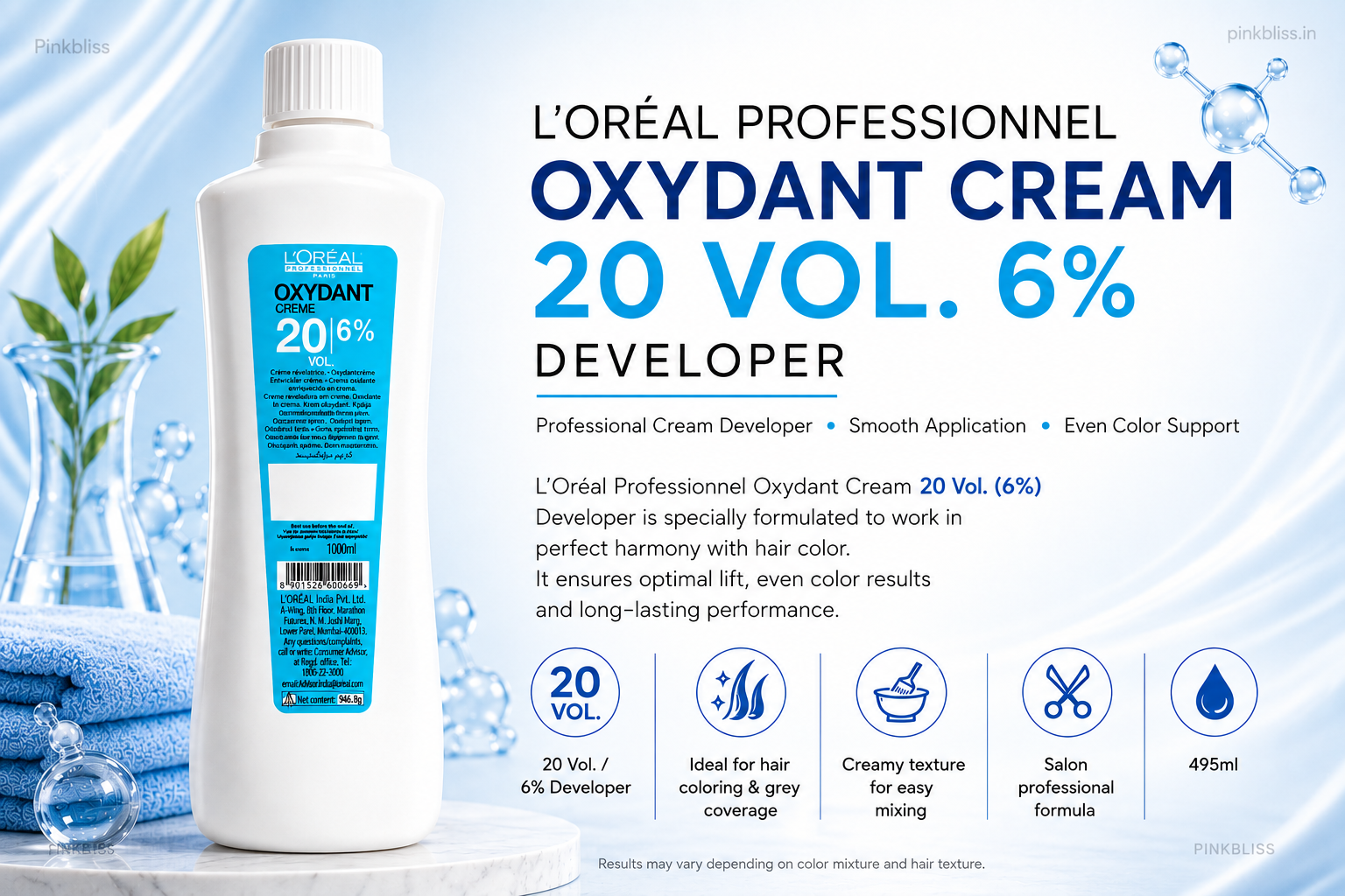 L’oreal Professionnel Oxydant Cream 20 Vol 6% Developer 495ml