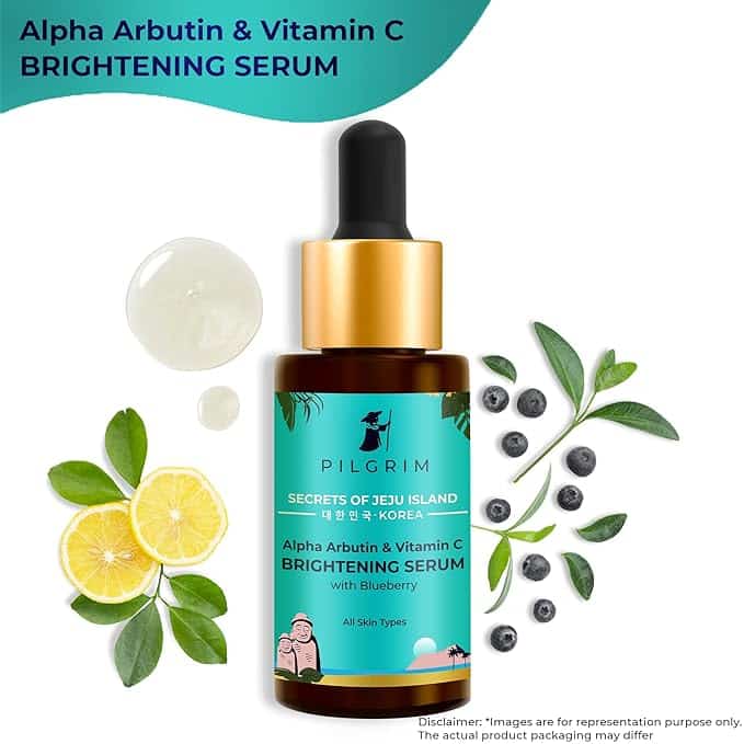 Pilgrim 2% Alpha Arbutin & 3% Vitamin C Brightening Face Serum for glowing skin