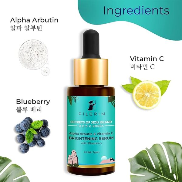 Pilgrim 2 Alpha Arbutin 3 Vitamin C Brightening Face Serum for glowing skin3