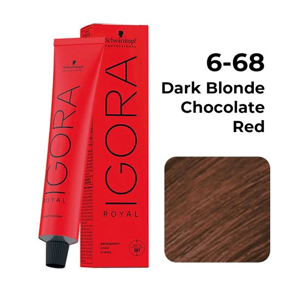 Schwarzkopf Professional Igora Royal Permanent Color Creme (6-68 Dark Blonde Chocolate Red)