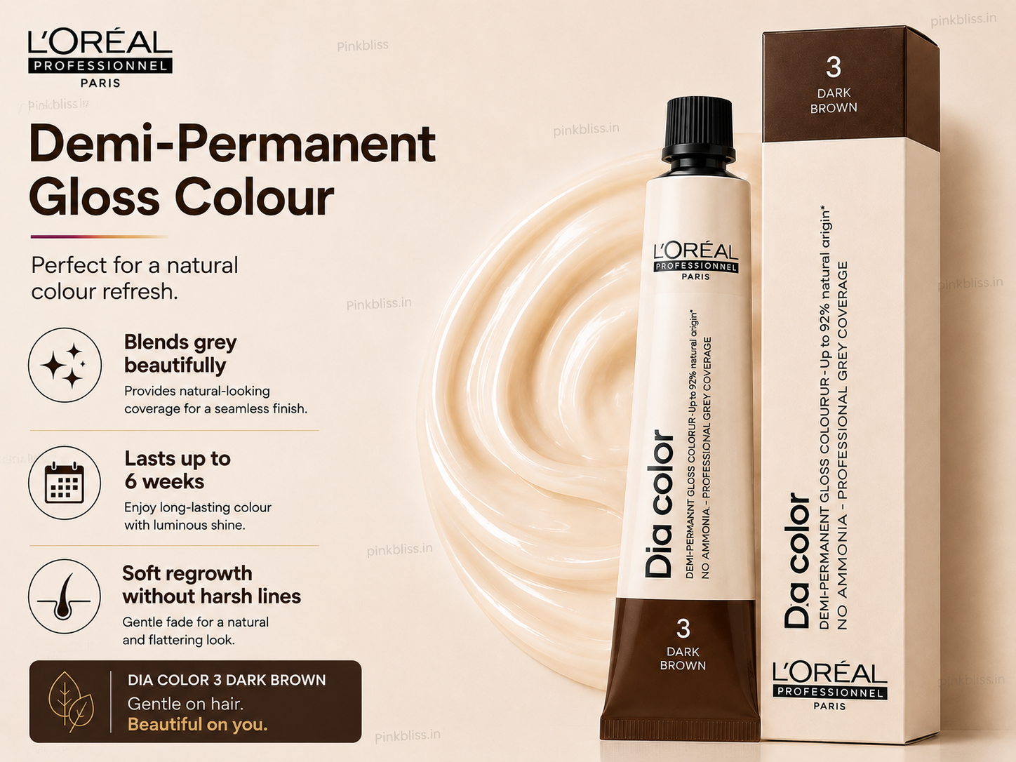 L’oreal Professionnel Dia Color Ammonia Free Colour 3 Dark Brown (60ml)