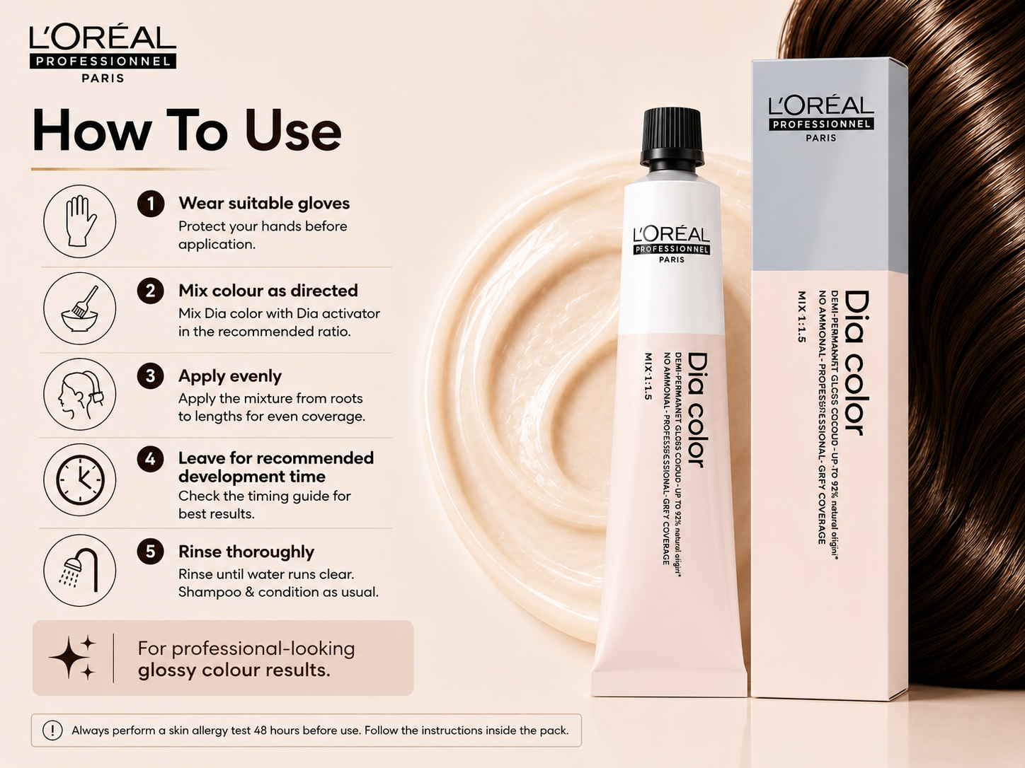 L’oreal Professionnel Dia Color Ammonia Free Colour 3 Dark Brown (60ml)