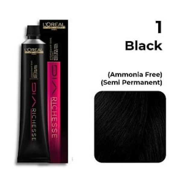 L'oreal Professionnel Dia Richesse Ammonia Free Colour 1 Natural Black (50ml)