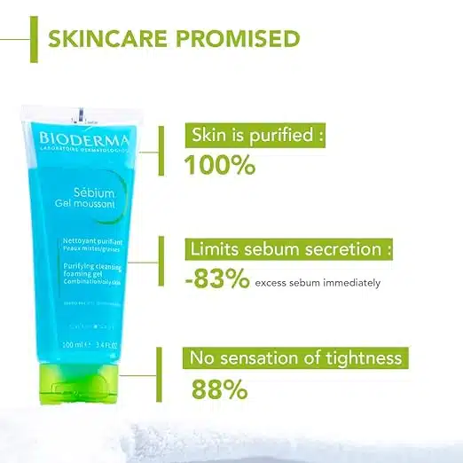 Bioderma Sebium Gel Moussant Purifying Cleansing Foaming Gel Combination To Oily Skin, 45ml - Image 3