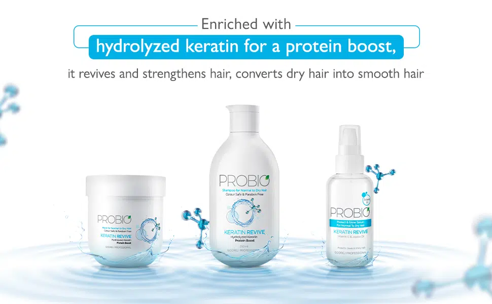 Godrej Professional Probio Keratin Revive Shampoo (250ml) | For Normal to Dry Hair 