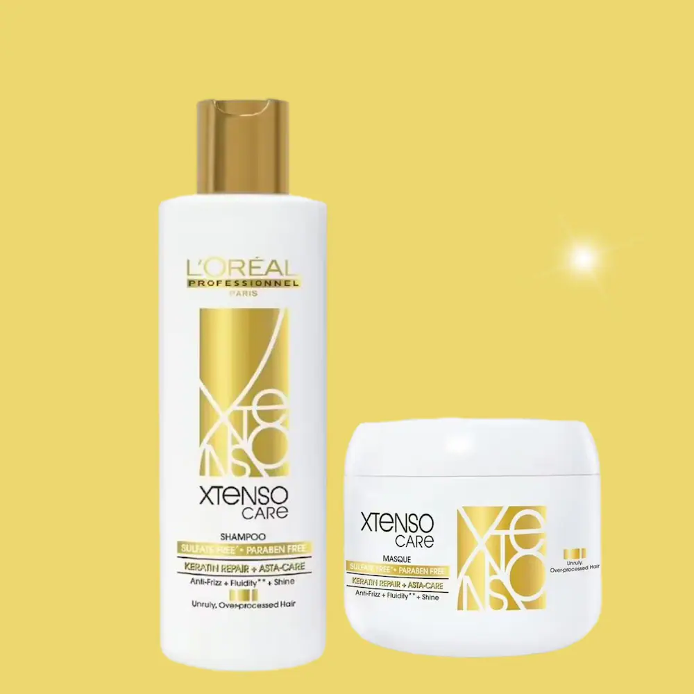 LOreal Professionnel Xtenso Care Gold Sulfate FREE and Paraben FREE Shampoo 250ml & Masque 196g