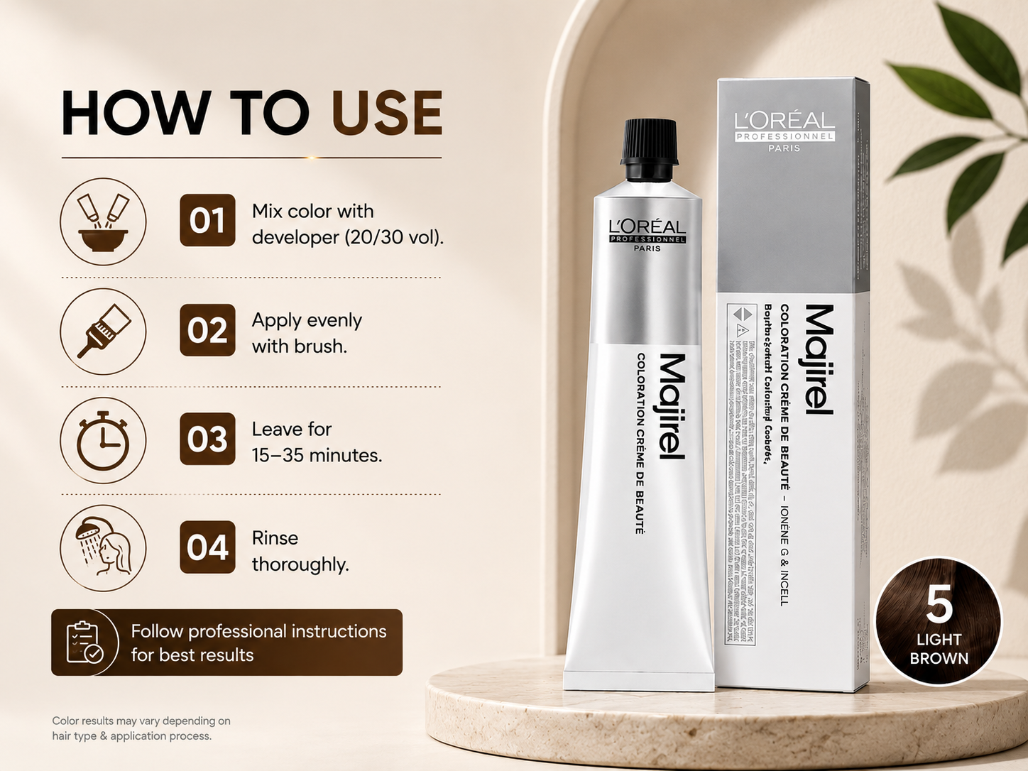 L’oreal Professionnel Majirel Hair Color 5 Light Brown 100g