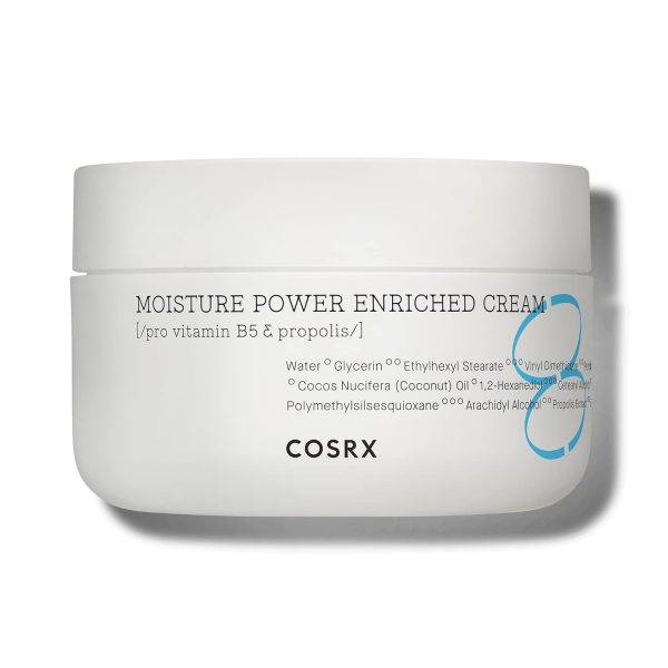 COSRX Hydrium Moisture Power Enriched Cream, Hydrating Face Cream, Vitamin B5 Cream, Hyaluronic Acid Cream, Korean Skincare