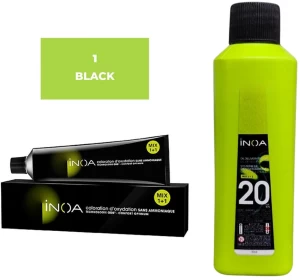 L'Oréal Professionnel Inoa Hair Colour No 1 Black with Developer 20 Vol 6 % (90ml) | Ammonia free |