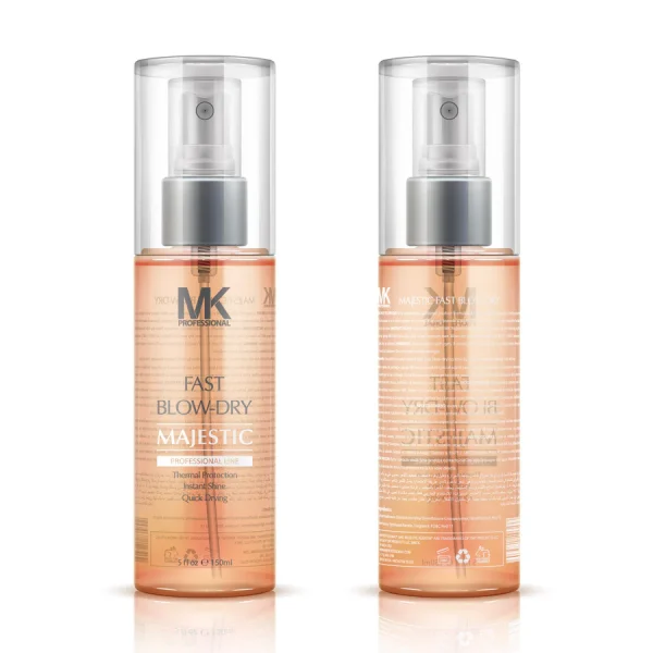 MK PROFESSIONAL KERATIN Majestic Fast Blow Dry Spray - The Ultimate Styling Spay with Frizz Control - 150ml