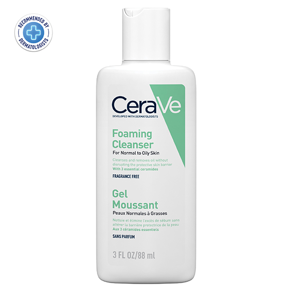 CeraVe Foaming Cleanser For Normal To Oily Skin (88ml) - Dermatologist-Developed Facewash | Non-Comedogenic And Fragrance-Free Cleansers For Acne-Prone Skin