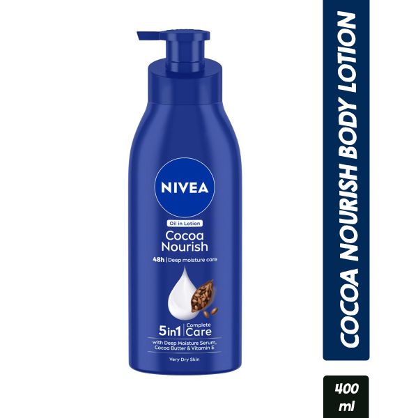 NIVEA Body Lotion for Very Dry Skin, Cocoa Nourish, with Coconut Oil & Cocoa Butter (400ml)