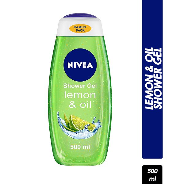 NIVEA Body Wash, Lemon & Oil Shower Gel, Pampering Care with Refreshing Scent of Lemon (500ml)