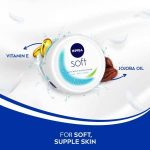 Nivea Soft Light Moisturizer for Face, Hand & Body, Non-Sticky Cream with Vitamin E & Jojoba Oil (300ml) - Image 4