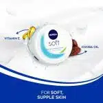 Nivea Soft Light Moisturizer for Face, Hand & Body, Non-Sticky Cream with Vitamin E & Jojoba Oil (300ml) - Image 4