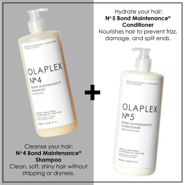 Olaplex No 4 Bond Maintenance Shampoo and No 5 Conditioner 1000ml