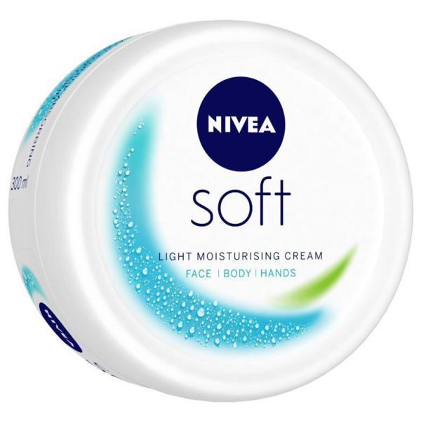 Nivea Soft Light Moisturizer for Face, Hand & Body, Non-Sticky Cream with Vitamin E & Jojoba Oil (300ml)