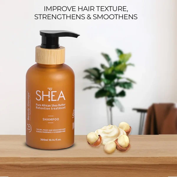 Beauty Garage Shea Retention Treatment Shampoo and Conditioner for Dry Frizzy Weakend Hair Sulfate Paraben free 300ml