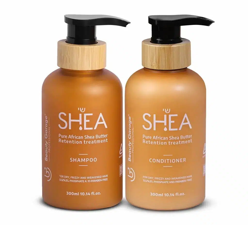 Beauty Garage Shea Retention Treatment Shampoo and Conditioner for Dry, Frizzy & Weakend Hair, Sulfate & Paraben free 300ml each