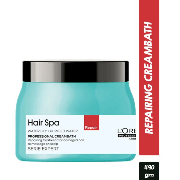 L'Oreal Professionnel Hair Spa Repairing Cream bath (490gm) loreal your daily routine, loreal Nourishing Care for Silky, loreal hair spa, loreal hair color, loreal hair mask, loreal hair spa smooth cream, loreal Hair Spa Repair cream, loreal hair treatment, loreal hair spa for all hair type, loreal all product, loreal best hair product, reducing hair breakage, Makes hair easier to detangle, Hair Spa Repairing Cream, restore and nourish damaged hair, helping to repair the hair, Targets damaged area of hair,