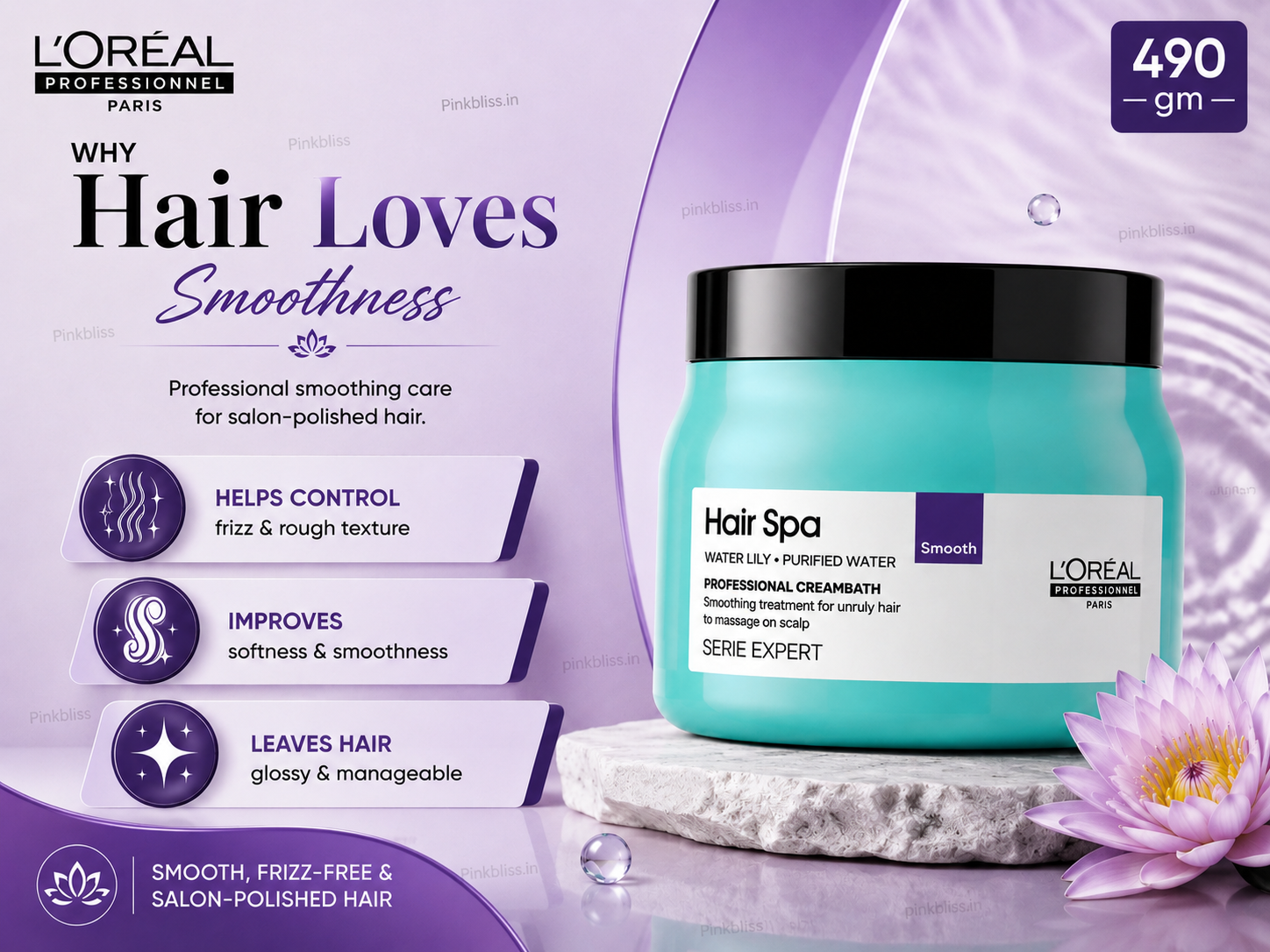 L’Oreal Professionnel Hair Spa Smoothing Cream bath 490gm