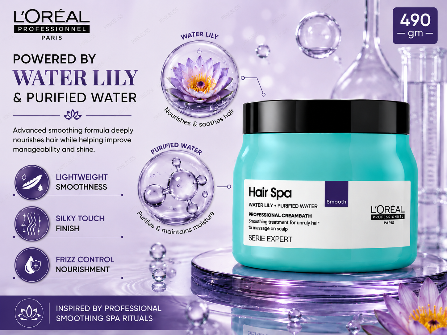 L’Oreal Professionnel Hair Spa Smoothing Cream bath 490gm