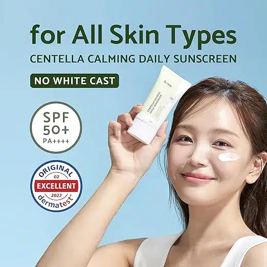 IUNIK Centella Calming Vegan Moisture SPF 50 PA Non Sticky No White Cast Light Weight Daily Sunscreen Reef Safe UVA UVB Matte Finis