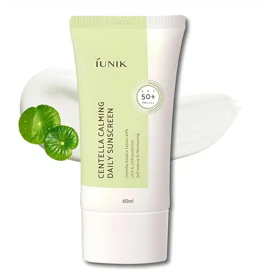 IUNIK Centella Calming Vegan Moisture SPF 50+ PA++++ Non-Sticky No White Cast Light-Weight Daily Sunscreen Reef-Safe UVA UVB Matte-Finish