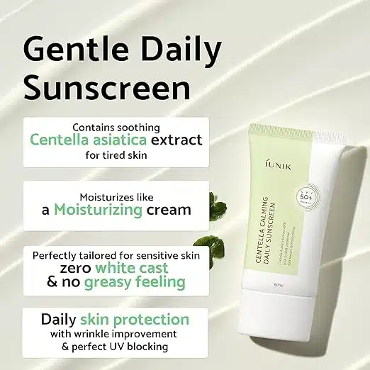 IUNIK Centella Calming Vegan Moisture SPF 50 PA Non Sticky No White Cast Light Weight Daily Sunscreen Reef Safe UVA UVB Matte