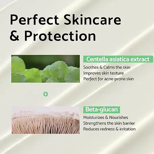 IUNIK Centella Calming Vegan Moisture SPF 50 PA Non Sticky No White Cast Light Weight Daily Sunscreen Reef Safe UVA UVB