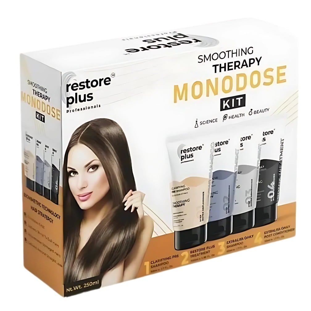 RestorePlus Monodose Kit, Botox Therapy Hair Care, Hair Restoration Kit, Anti-Frizz Hair Treatment, Hair Smoothing System, Deep Conditioning Hair Mask, Hair Rejuvenation Kit, Professional Hair Treatment at Home, Hair Repair and Hydration, Salon-Quality Hair Care,