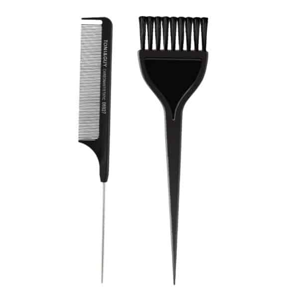 Carbon Pin Tail Comb and Hair Dye Brush Combo