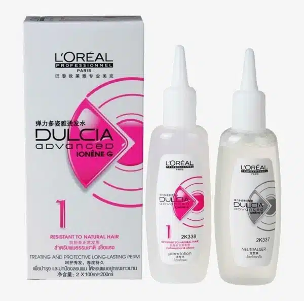 L'Oréal Dulcia Advanced Perming Treatment Ionene G Technology Hair Perm Professional hair perm solution Long-lasting curls treatment Best hair curling products in India Perming solution for various hair types Hair curling and styling products Salon-grade hair perm at home Hair strengthening perm treatment L'Oréal Professionnel haircare India