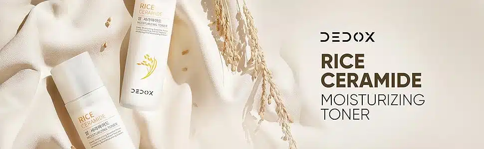 DEDOX Ceramide Rice Moisturizing Toner – 120ml Pure Natural Cruelty Fee Niacinamide and Ceramide Glow Facial Toner – Hydrating Essential Face Moisturizer for All Skin Types – Korean Skincare