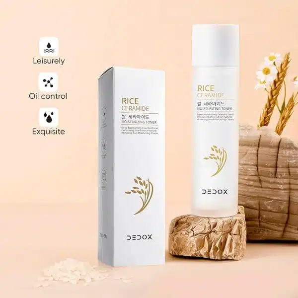 DEDOX Ceramide Rice Moisturizing Toner – 120ml Pure Natural Cruelty Free Niacinamide and Ceramide Glow Facial Toner – Hydrating Essential Face Moisturizer for All Skin Types