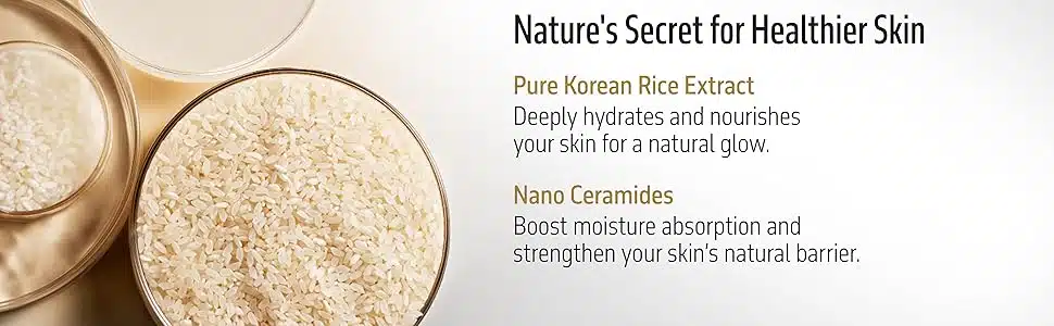 DEDOX Ceramide Rice Moisturizing Toner – 120ml Pure Natural Cruelty Free and Ceramide Glow Facial Toner – Hydrating Essential Face Moisturizer for All Skin Types – Korean Skincare