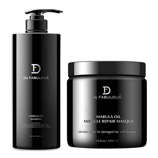 De Fabulous Marula Oil Shampoo and Masque (1000ml Combo)| Sulphate-Free | All Hair Types